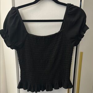 Elegant Black Smocked Top